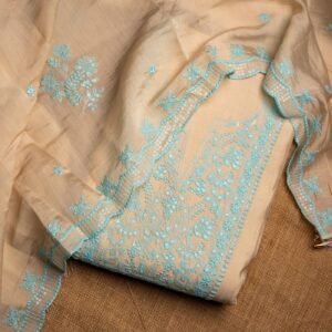 Beige Aqua Bloom Suit Set