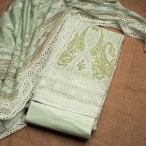 Green Floral Paisley Cotton Suit